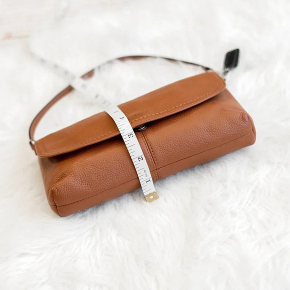 COACH F51821 PARK SADDLE BROWN PEBBLED LEATHER MINI BAG WRISTLET WALLET CLUTCH - Picture 13 of 14